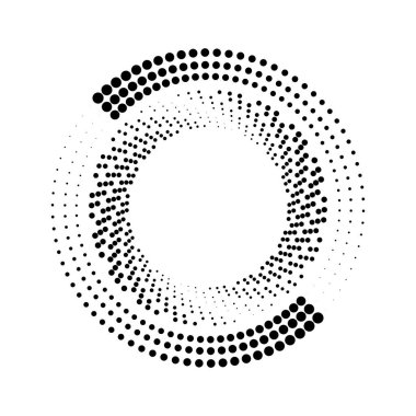 Siyah yarım ton noktalar daire şeklinde.