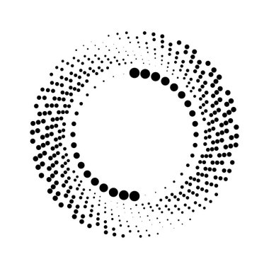 Siyah yarım ton noktalar daire şeklinde.