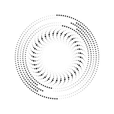 Çember şeklinde siyah noktalı çizgiler