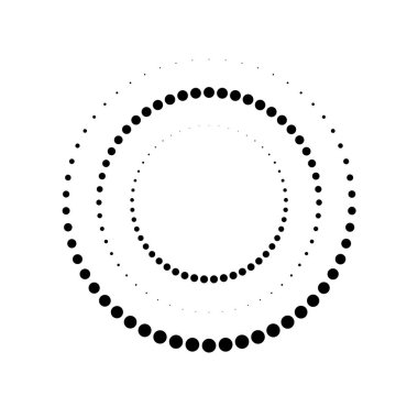 Siyah yarım ton noktalar daire şeklinde.