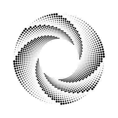 Siyah yarım ton noktalar daire şeklinde.