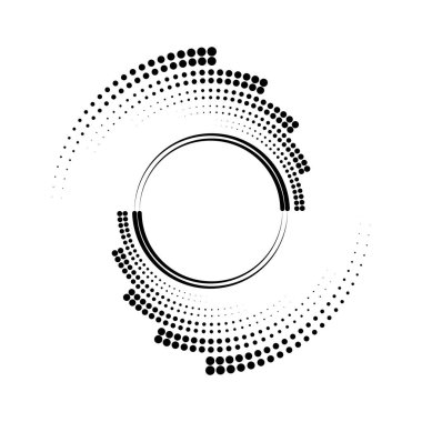 Sarmal formda siyah yarım tonlu noktalar ve çizgiler