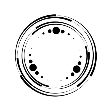 Siyah hız çizgileri ve noktalar yuvarlak formda