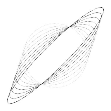 Deforme olmuş yarım tonlu noktalı çizgiler spiral formda.