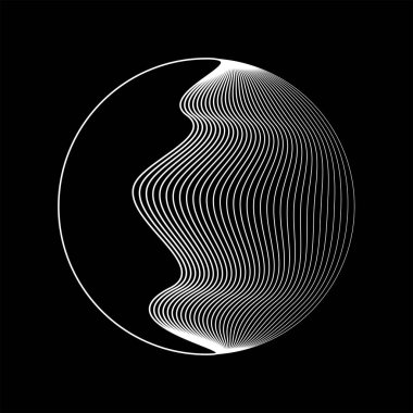 Deforme olmuş beyaz dalgalı daireler