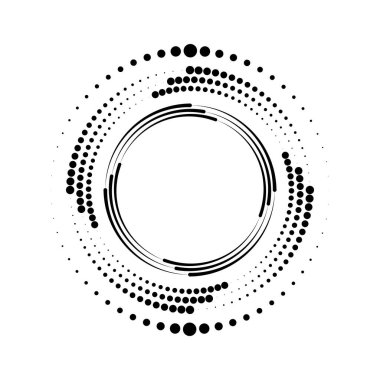 Noktalar ve çizgiler daire şeklinde