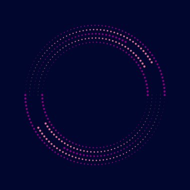 Pembe ve mor noktalı çizgiler daire şeklinde.