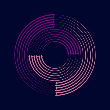 Ok başlıklı pembe ve menekşe hız çizgileri