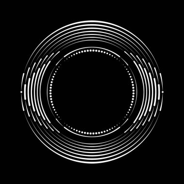 Radyal yarım ton noktalar ve daire şeklinde doğrular.