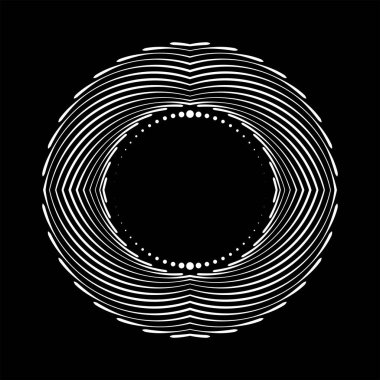 Radyal yarım ton noktalar ve daire şeklinde doğrular.