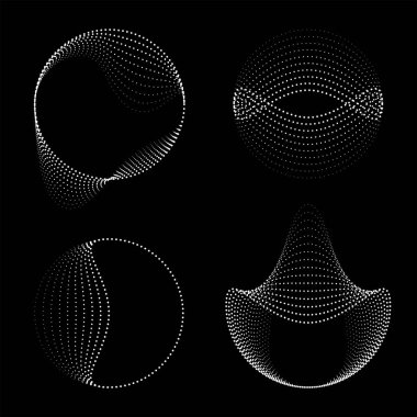 Çember biçiminde soyut oval noktalı çizgiler kümesi