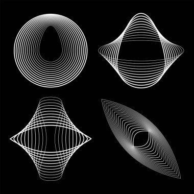 Çember şeklinde deforme olmuş oval beyaz çizgiler kümesi