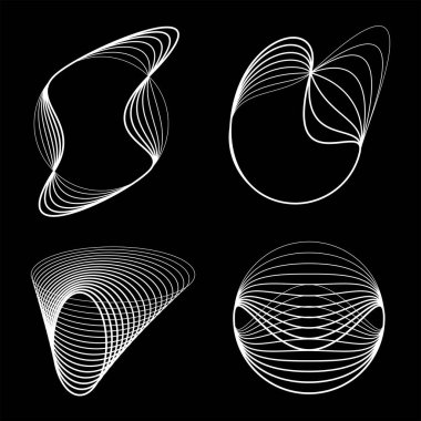 Çember biçiminde deforme olmuş beyaz çizgiler kümesi