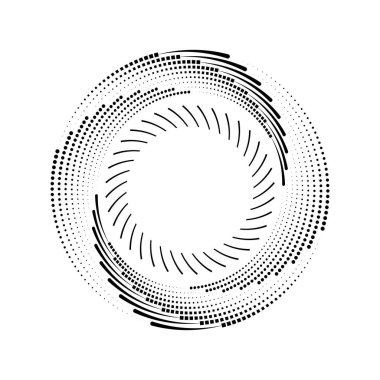 Girdap biçiminde siyah noktalı vektör çizgileri