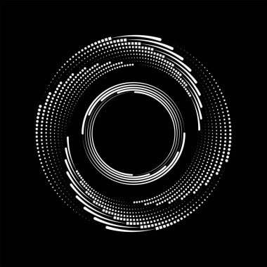 Girdap formunda vektör noktalı beyaz hız çizgileri