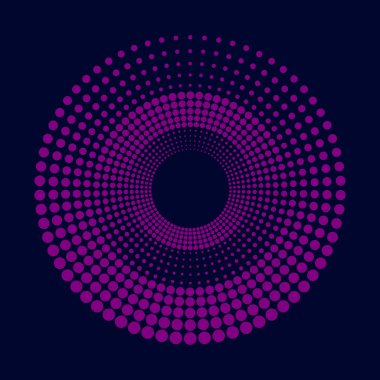 Yarım tonlu mor noktalı çizgiler radyal formda