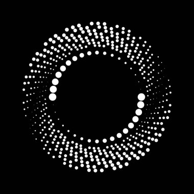 Beyaz yarım ton noktalar daire şeklinde