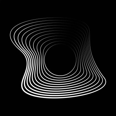 Çember şeklinde beyaz eşmerkezli çizgiler