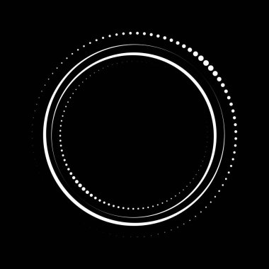 Çember şeklinde beyaz eşmerkezli çizgiler ve noktalar