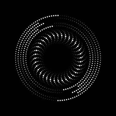 Beyaz kıvrımlı noktalı çizgiler daire şeklinde