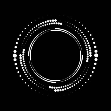 Çember şeklinde beyaz noktalar ve çizgiler