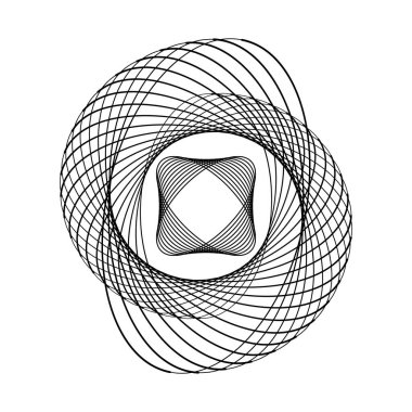 Sarmal şekildeki beyaz elipsler