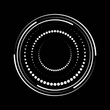 Beyaz yarım ton noktalar daire şeklinde