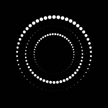 Beyaz yarım ton noktalar daire şeklinde