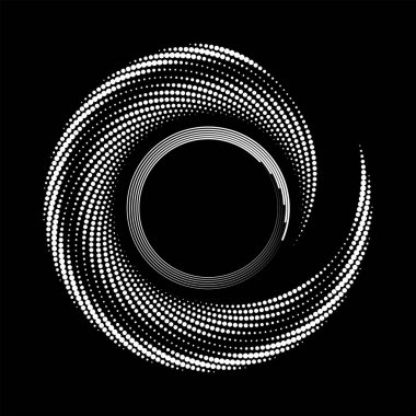 Beyaz yarım ton noktalar ve çizgiler daire şeklinde.