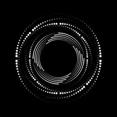 Beyaz yarım ton noktalar daire şeklinde