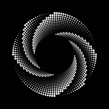 Beyaz yarım ton noktalar daire şeklinde