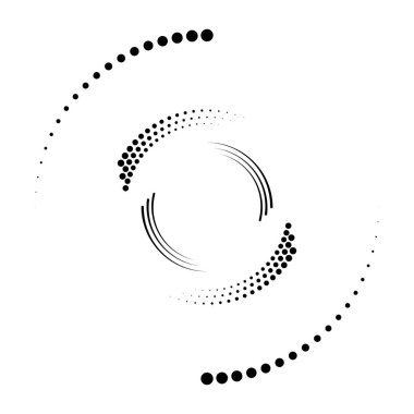 Beyaz yarım tonlu benekli çizgiler sarmal formda