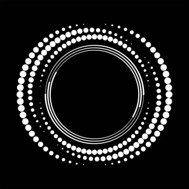 Beyaz yarım ton noktalar daire şeklinde