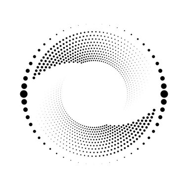 Beyaz yarım tonlu noktalı çizgiler sarmal formda