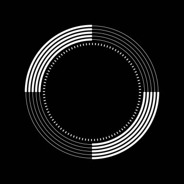 Çember şeklinde beyaz kare noktalar ve çizgiler