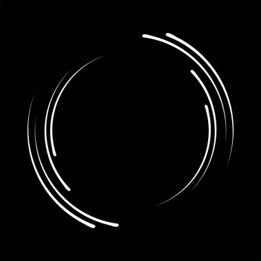 Çember biçiminde beyaz vektör eğri hız çizgileri