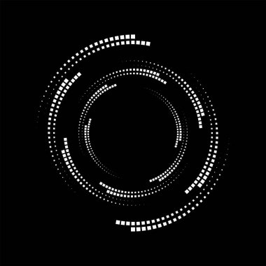 Beyaz vektör noktalı hız çizgileri yuvarlak formda