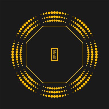 Sarı yarım tonlu noktalar ve çizgiler daire şeklinde