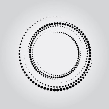 Soyut siyah yarım tonlu noktalı çizgiler. Sarmal biçim