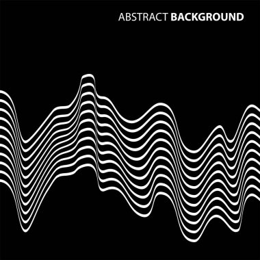 Soyut beyaz dalgalı çizgiler. Eğri çizgi deseni