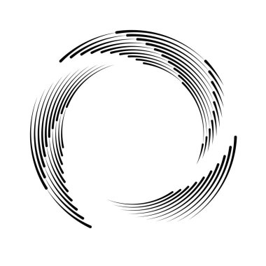Sarmal formda siyah soyut hız çizgileri