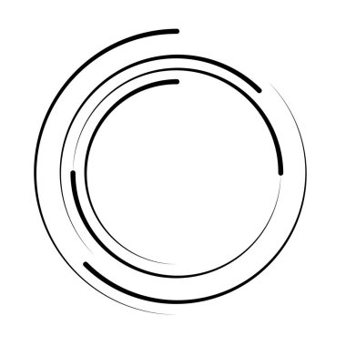 Siyah kıvrımlı hız çizgileri. Yuvarlak form