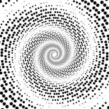 Girdap şeklinde siyah yarım tonlu benekli çizgiler