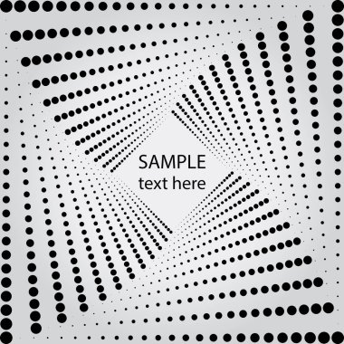 Siyah yarım tonlu noktalı çizgiler spiral formda