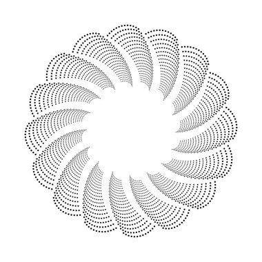 Beyaz arkaplanda siyah spiral noktalar