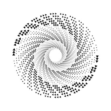 Siyah üçgenler spiral şeklinde şekillenir.
