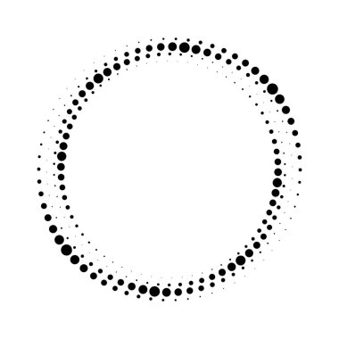 Siyah vektör yarım ton noktaları spiral formda
