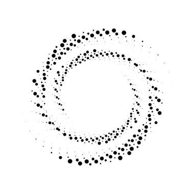 Siyah vektör spiral yarım ton noktalı çizgiler