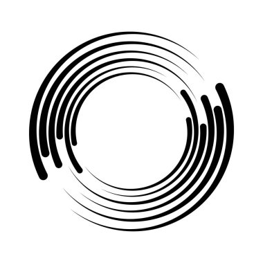 Siyah vektör hız çizgileri yuvarlak formda