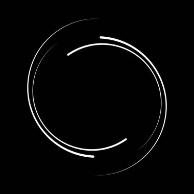 Çember biçiminde eğri beyaz vektör çizgileri